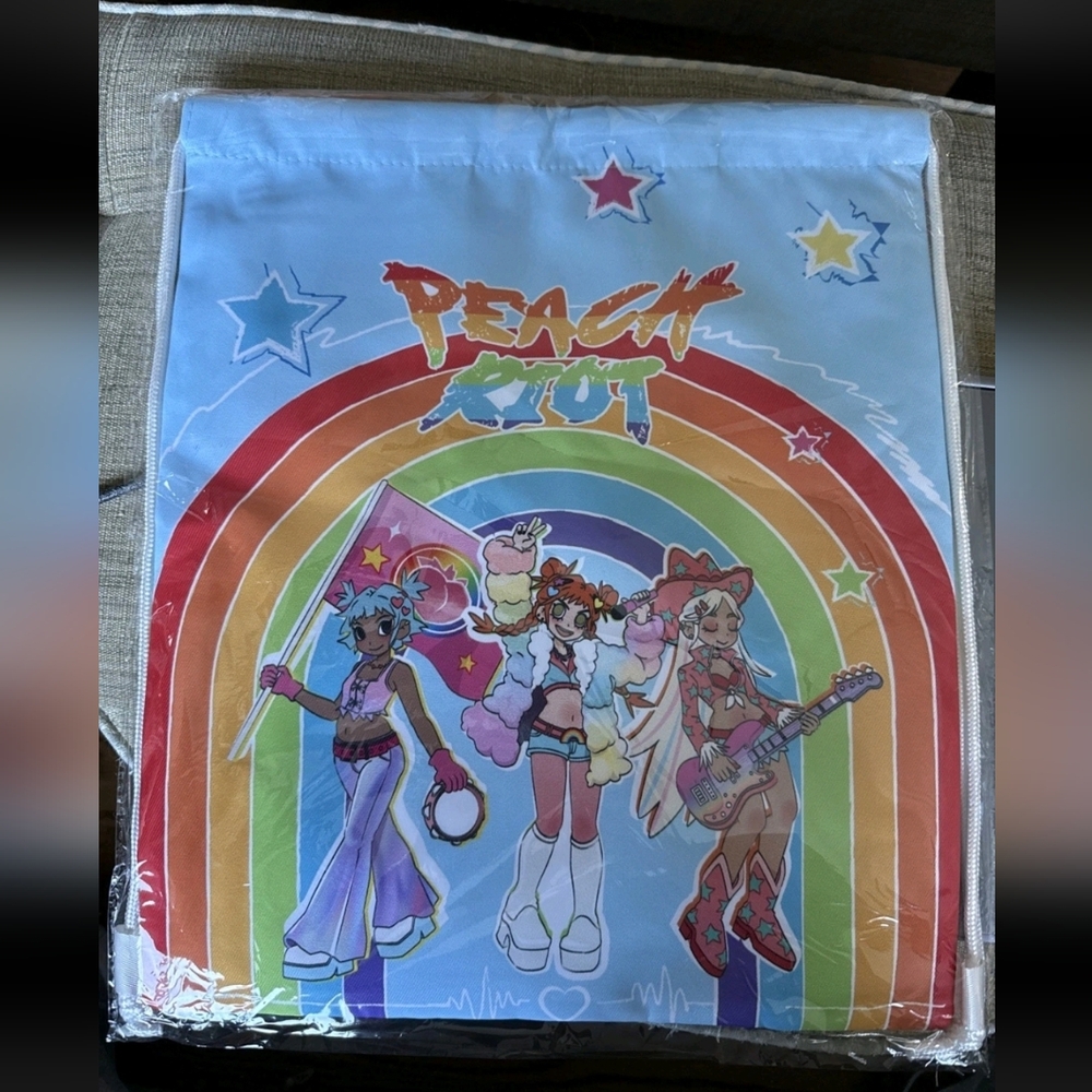 Peach Riot Rainbow Riot Series Drawstring Backpack From Pop Mart - Picture 6 of 7